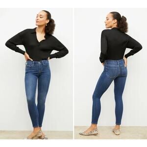 FRAME Denim Le Skinny De Jeanne Size 26 High Rise 7/8 Ankle Denim Stretch